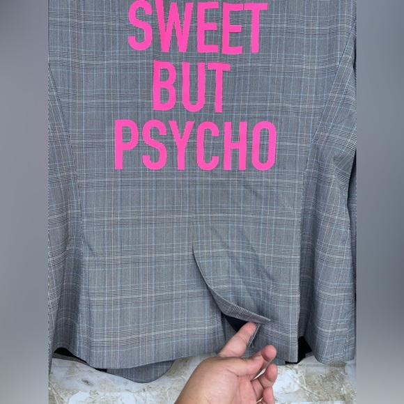 Hipchik Couture "Sweet But Psycho" Plaid Blazer - Women's Size 12 - One Button - Picture 8 of 10